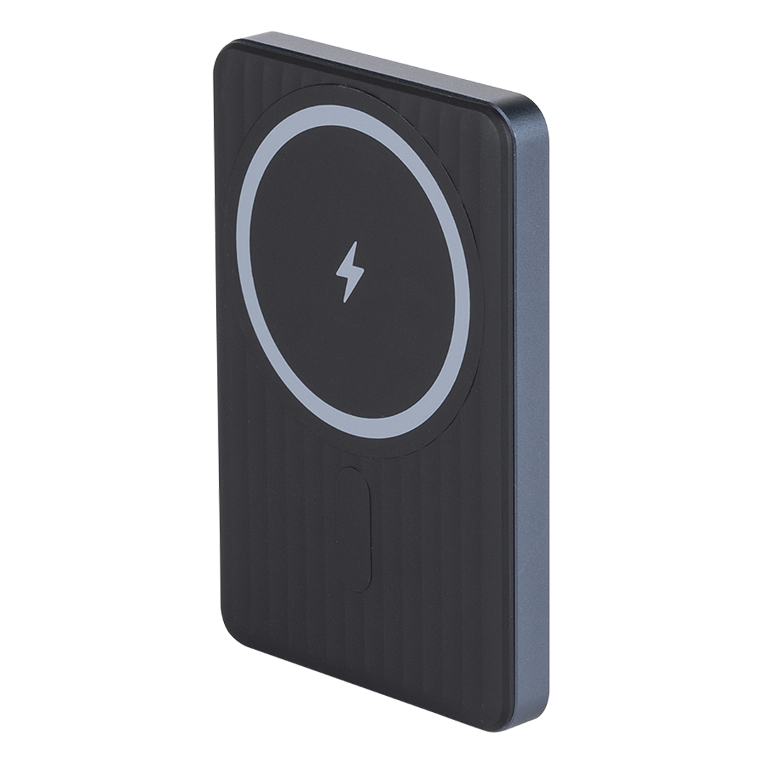 Power bank with magnet, 5.000 mAh, wireless charger, 15W